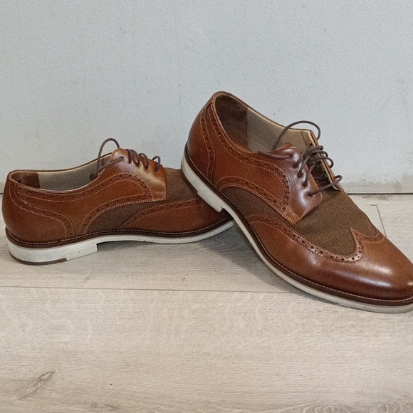 Johnston & Murphy Men’s Conrad Embossed Cap Toe Oxford Brown Shoe Size 11